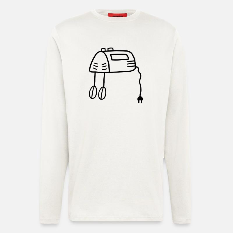 Mixer / Quirl mit Stecker - Langarmshirt - made by SPREAD  - OFF WHITE