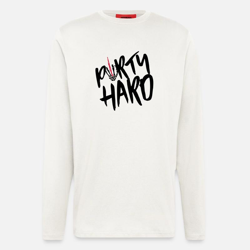 party hard middlefinger - Langarmshirt - made by SPREAD  - OFF WHITE