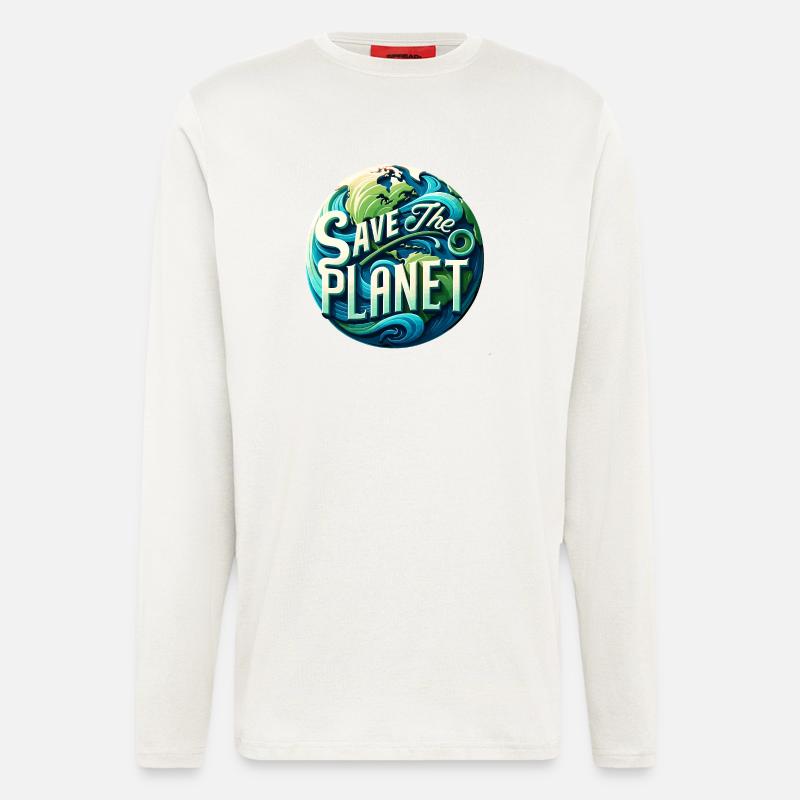 Save the planet - Langarmshirt - made by SPREAD  - OFF WHITE