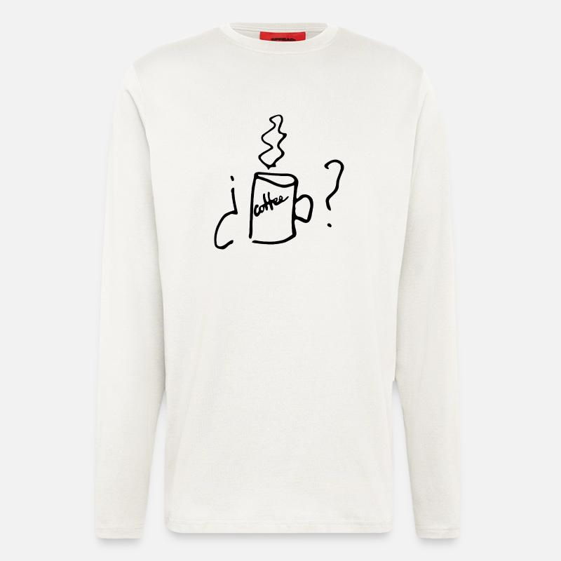 ¿Coffee? - Langarmshirt - made by SPREAD  - OFF WHITE
