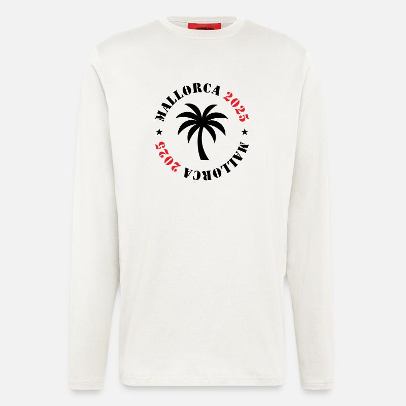 Mallorca 2025 Palme - Langarmshirt - made by SPREAD  - OFF WHITE