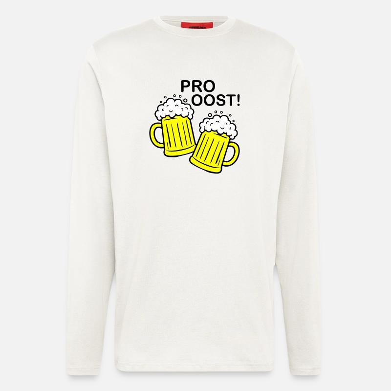 Bier Anstossen Prost - Langarmshirt - made by SPREAD  - OFF WHITE
