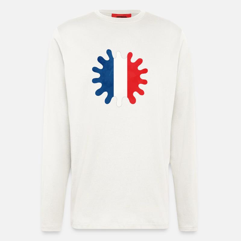 frankreich farbklecks - Langarmshirt - made by SPREAD  - OFF WHITE