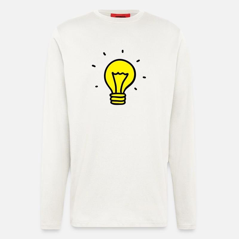 Lyspære - ide - Organic Relaxed langermet T-skjorte produsert i EU - OFF WHITE