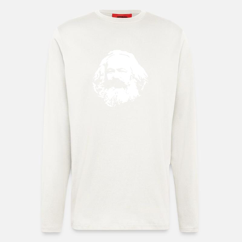 Karl-Marx-Schablone - Langarmshirt - made by SPREAD  - OFF WHITE