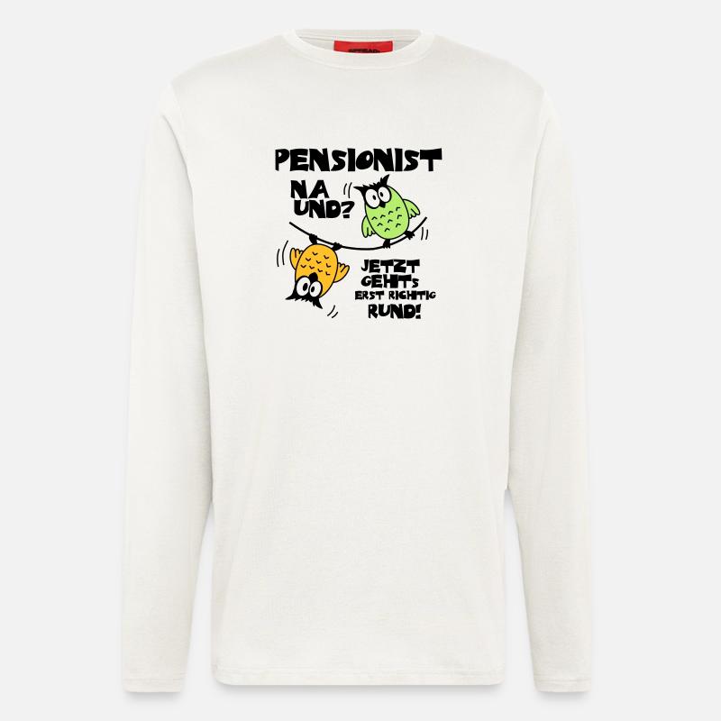Eulen Pensionist - na und? - Langarmshirt - made by SPREAD - OFF WHITE