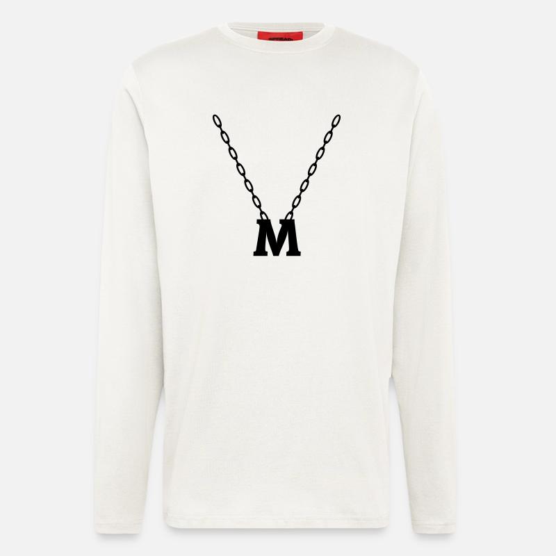 Initial chain letters M - Longsleeve - made by SPREAD  - OFF WHITE