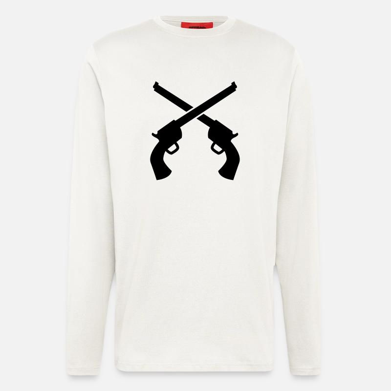 gunslinger guns crossed plain - Longsleeve - made by SPREAD  - OFF WHITE