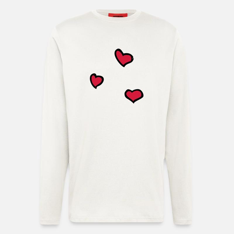 Herzen, Hearts, Liebe - Langarmshirt - made by SPREAD  - OFF WHITE