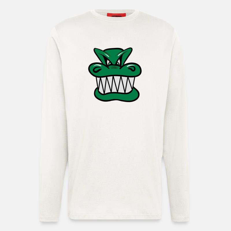 Drache böse witzig Cool Comic - Langarmshirt - made by SPREAD  - OFF WHITE