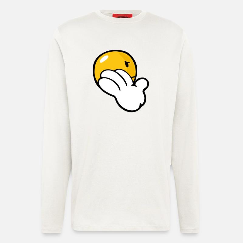 Smiley Anger Uninterested - Langarmshirt - made by SPREAD  - OFF WHITE