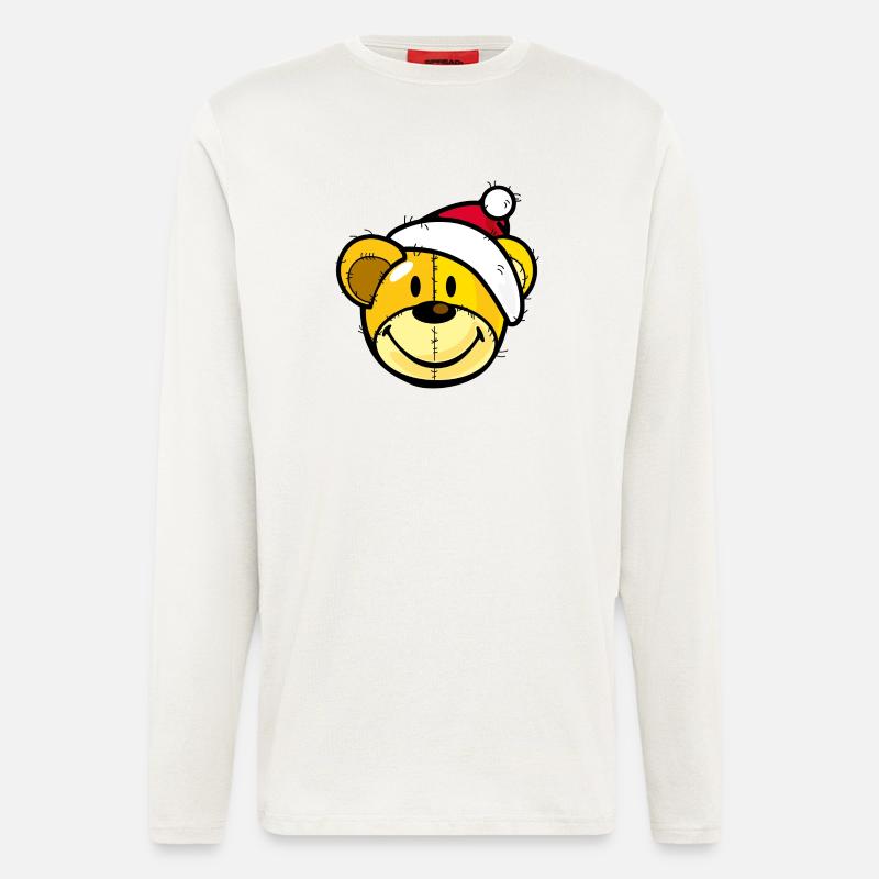 Smiley Christmas Teddy - Longsleeve - made by SPREAD  - OFF WHITE