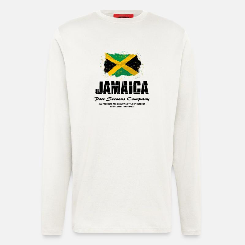 Jamaica Flag Logo - Langarmshirt - made by SPREAD  - OFF WHITE