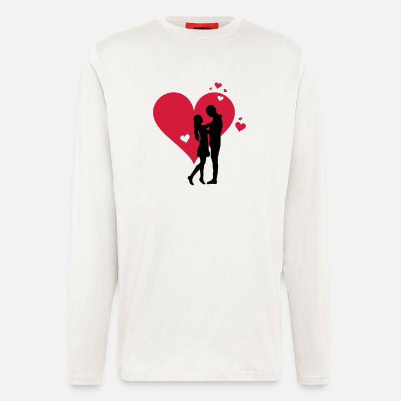 Liebe - Paar Herz - Langarmshirt - made by SPREAD  - OFF WHITE