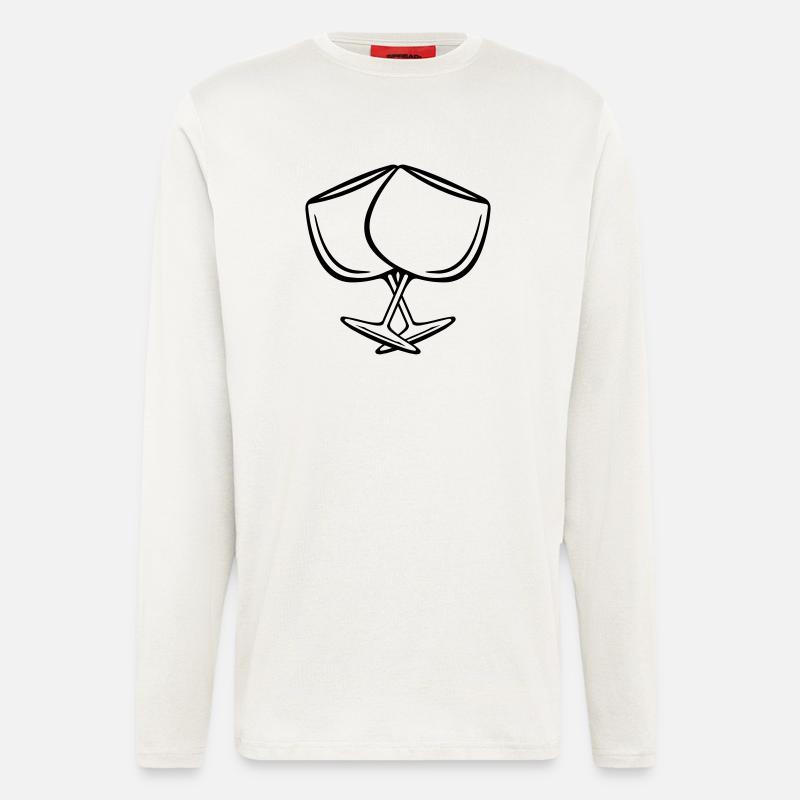 wine glasses - Langarmshirt - made by SPREAD  - OFF WHITE