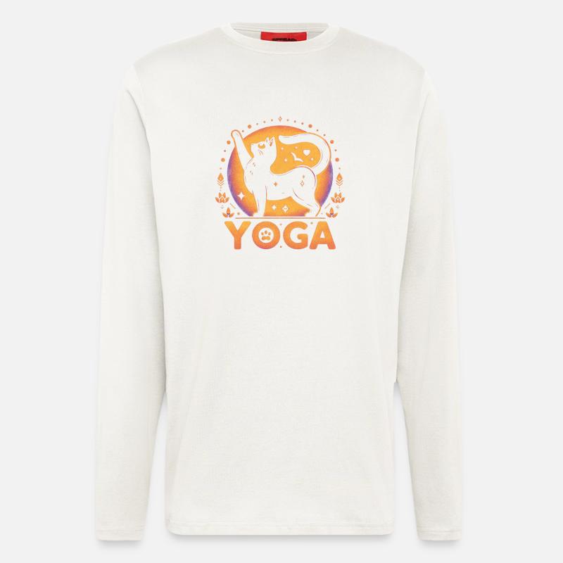 Cat practice yoga - Longsleeve - made by SPREAD  - OFF WHITE