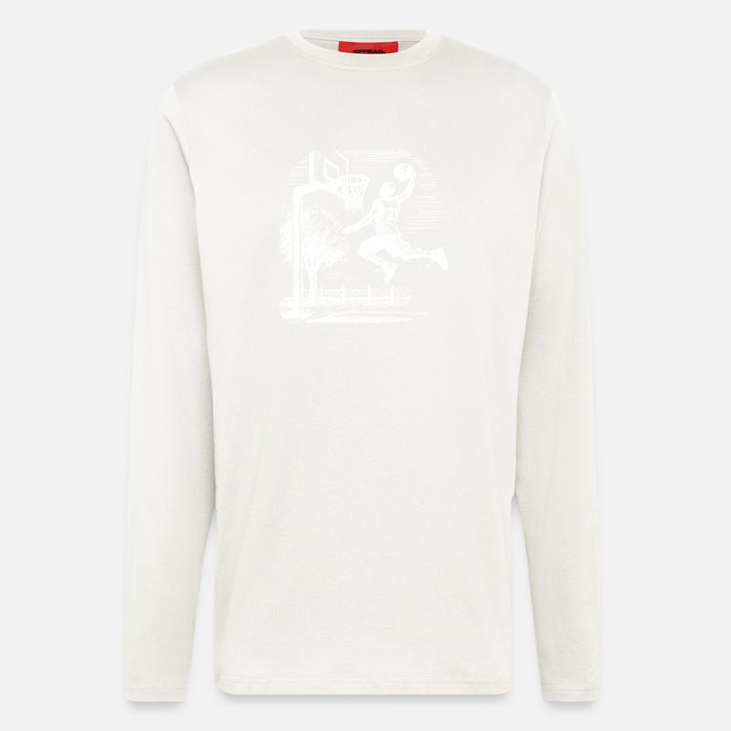 Dunk de basketteur - Manches longues bio décontracté fabriqué en UE - OFF WHITE