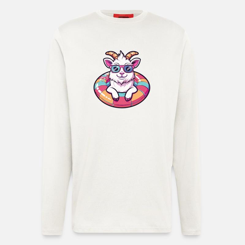 Mountain Goat Comic Cool - Longsleeve - made by SPREAD  - OFF WHITE