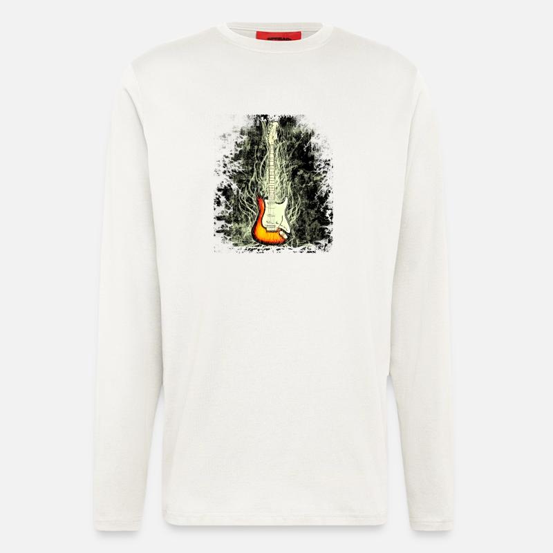 guitar - Langarmshirt - made by SPREAD  - OFF WHITE