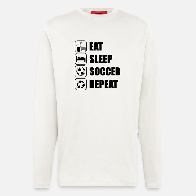 Eat Sleep Soccer Repeat - Longsleeve - made by SPREAD - OFF WHITE