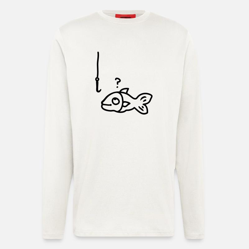Fish fish hook - line - Longsleeve - made by SPREAD  - OFF WHITE