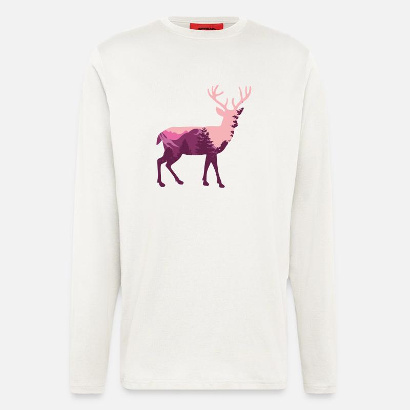 Hirsch Natur - Langarmshirt - made by SPREAD  - OFF WHITE