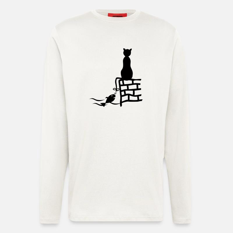 Fischer katze - Langarmshirt - made by SPREAD  - OFF WHITE