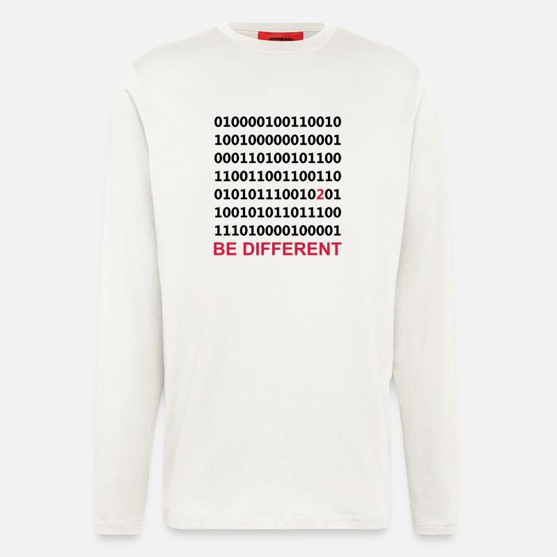 Be Different - Binär - Digital - Langarmshirt - made by SPREAD  - OFF WHITE