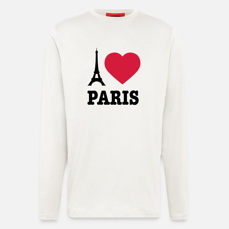 J'adore Paris - Manches longues bio décontracté fabriqué en UE - OFF WHITE