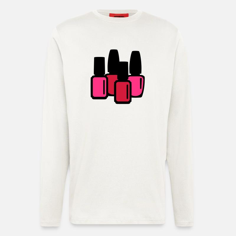 Vernis à ongles - Manches longues bio décontracté fabriqué en UE - OFF WHITE