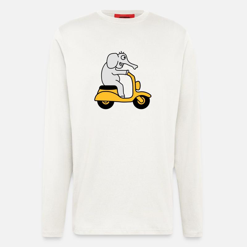 Moped Elephant - Longsleeve - made by SPREAD  - OFF WHITE