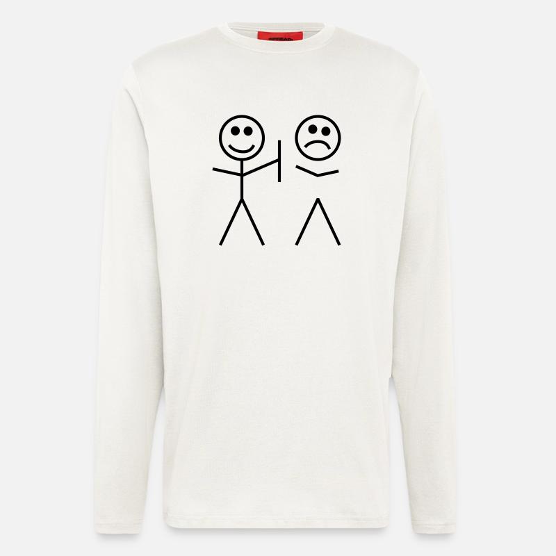 gemeines strichmännchen humor - Langarmshirt - made by SPREAD  - OFF WHITE