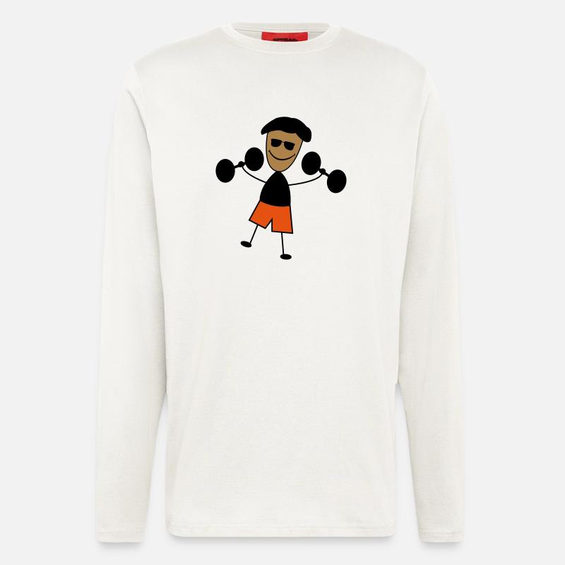 hantel_man_2 - Langarmshirt - made by SPREAD  - OFF WHITE