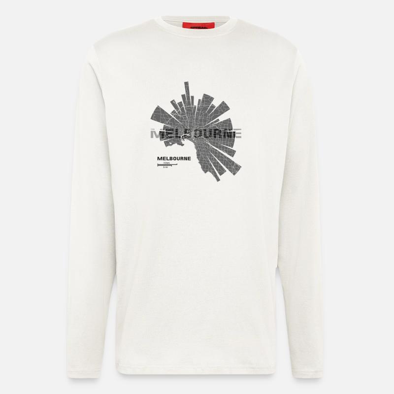 Melbourne Map - Longsleeve - made by SPREAD  - OFF WHITE