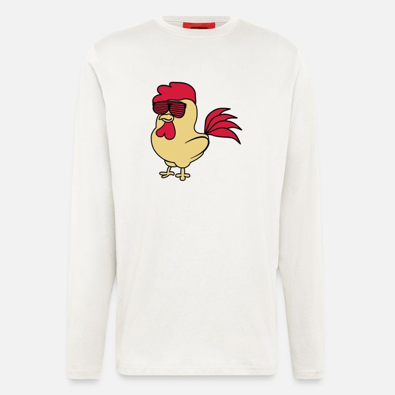 cooler_hahn_02 - Langarmshirt - made by SPREAD  - OFF WHITE