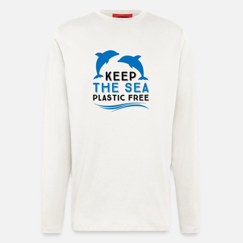 Umweltschutz im Meer - Langarmshirt - made by SPREAD  - OFF WHITE