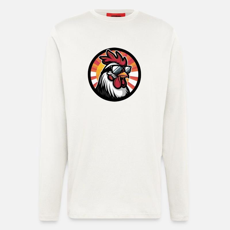 Hahn Comic Cool Sommer - Langarmshirt - made by SPREAD  - OFF WHITE