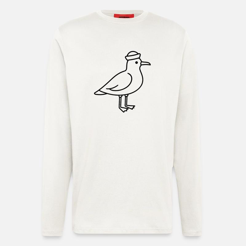 Möwe mit Mütze - Langarmshirt - made by SPREAD  - OFF WHITE