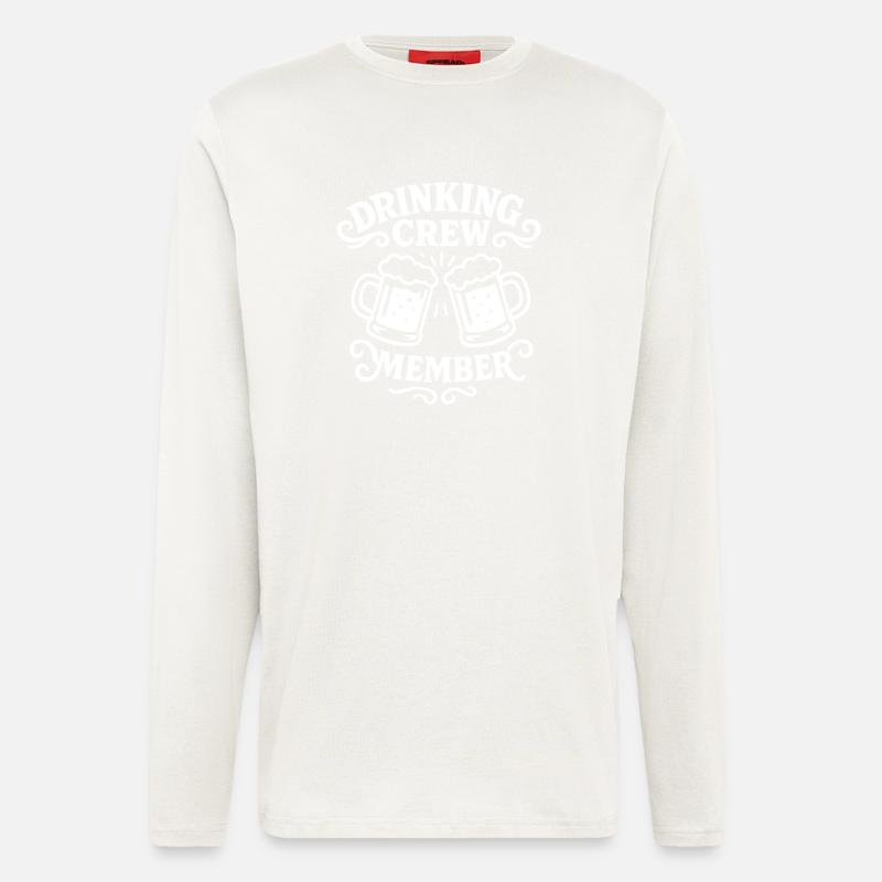 Drinking Crew Bier - Langarmshirt - made by SPREAD  - OFF WHITE