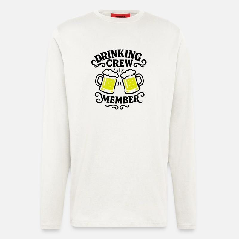 Drinking Crew Bier - Langarmshirt - made by SPREAD  - OFF WHITE