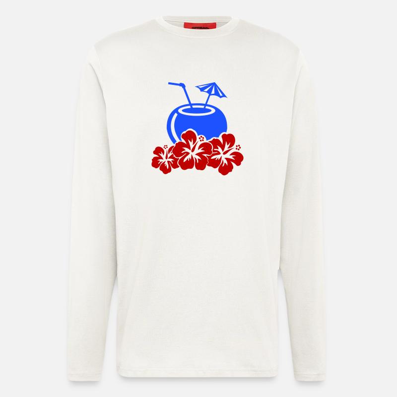 cocktail hibiskus - Langarmshirt - made by SPREAD - OFF WHITE