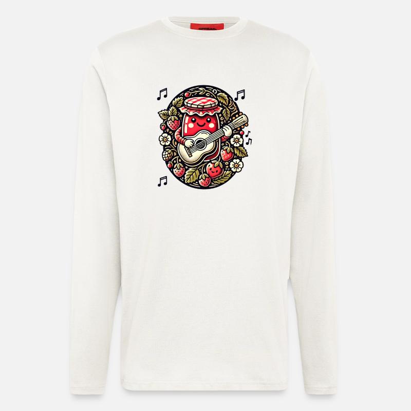 Strawberry Jam Guitar Jammin’ Cutie - Longsleeve - made by SPREAD  - OFF WHITE