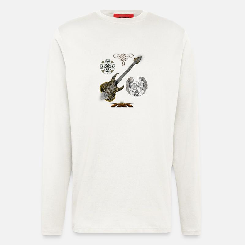 Celtic Warrior Gitarre spr - Langarmshirt - made by SPREAD  - OFF WHITE