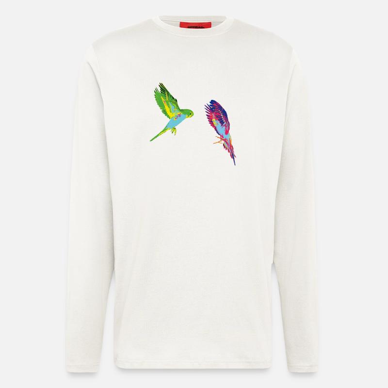 PopArt Budgies - Longsleeve - made by SPREAD  - OFF WHITE