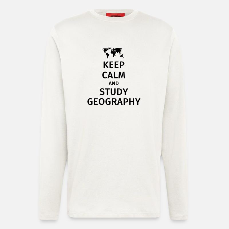 keep calm and study geography - Langarmshirt - made by SPREAD  - OFF WHITE
