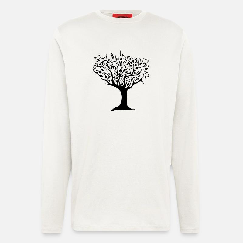 Arbre notes - Manches longues bio décontracté fabriqué en UE - OFF WHITE