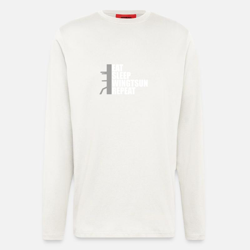 eat sleep wingtsun dummy - Langarmshirt - made by SPREAD  - OFF WHITE