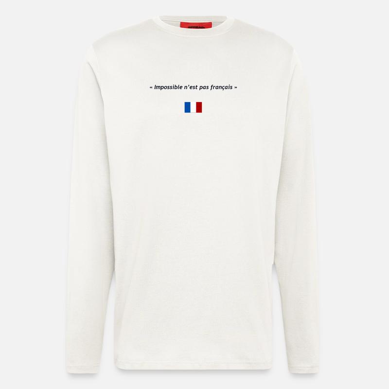 Impossible n'est pas français - Manches longues bio décontracté fabriqué en UE - OFF WHITE