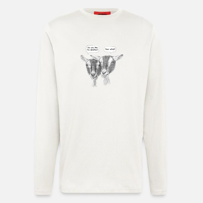 Funny Goatee Beard - Longsleeve - made by SPREAD  - OFF WHITE