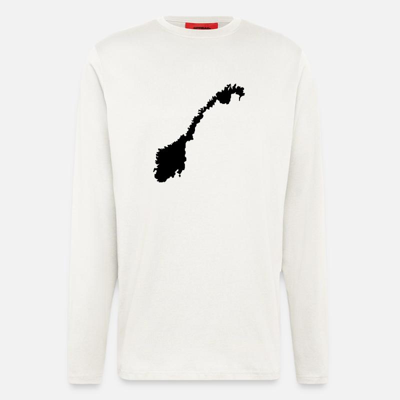 norway map - Langarmshirt - made by SPREAD  - OFF WHITE